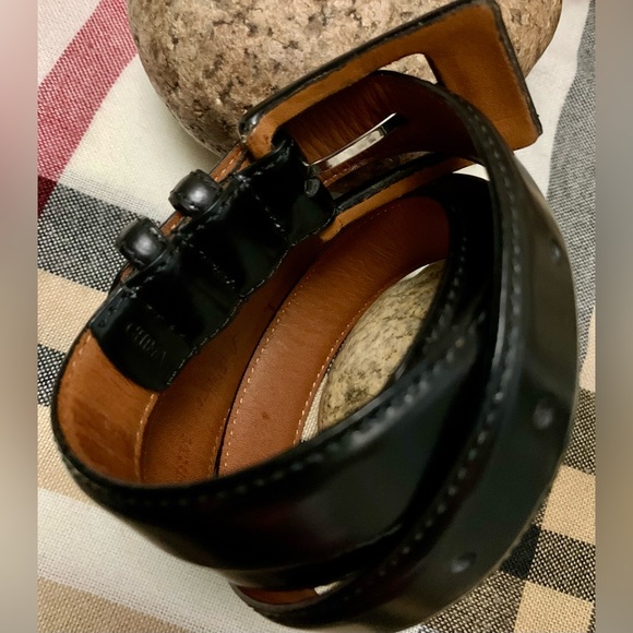 ⭐️ ANA FIRENZE BELT GENUINE ITALIAN LEATHER - BLACK ⭐️#FB8 - Picture 8 of 16